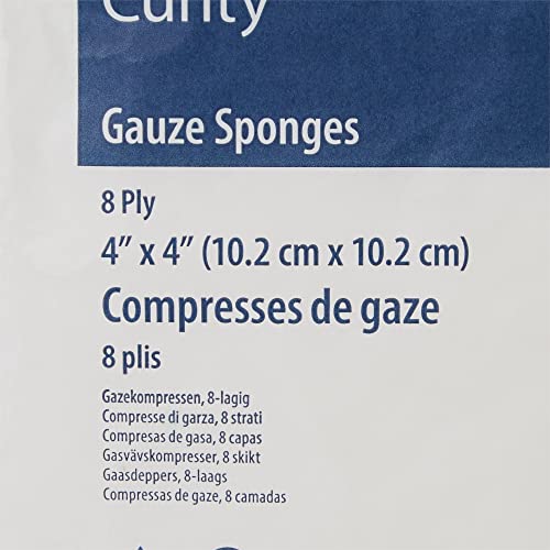 SurgiMac Gasas Esponja, Algodón, 8 Capas, Cuadrado 4 x 4 pulgadas, No Estéril miniatura 3