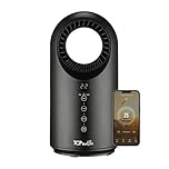 TCP Smart Portable Bladeless Heater Fan 1500w Black with App, WiFi, 2 Heat Modes & 1 Cool Mode, Voice Control Works with Alexa, Google Home & Siri Shortcuts, LED Display, Smart Schedules & Timers