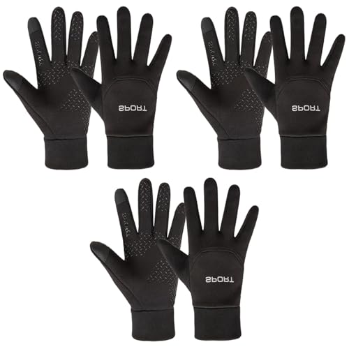 Gants écran tactile et coupe-vent ABOOFAN Lot de 3 pour cyclisme hivernal confort taille L