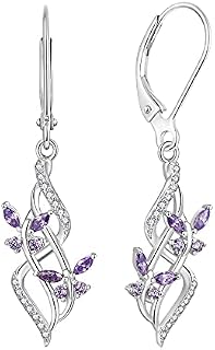 JO WISDOM Women Infinity Earrings,925 Sterling Silver Butterfly Leverback Dangle & Drop Earrings with 3A Cubic Zirconia