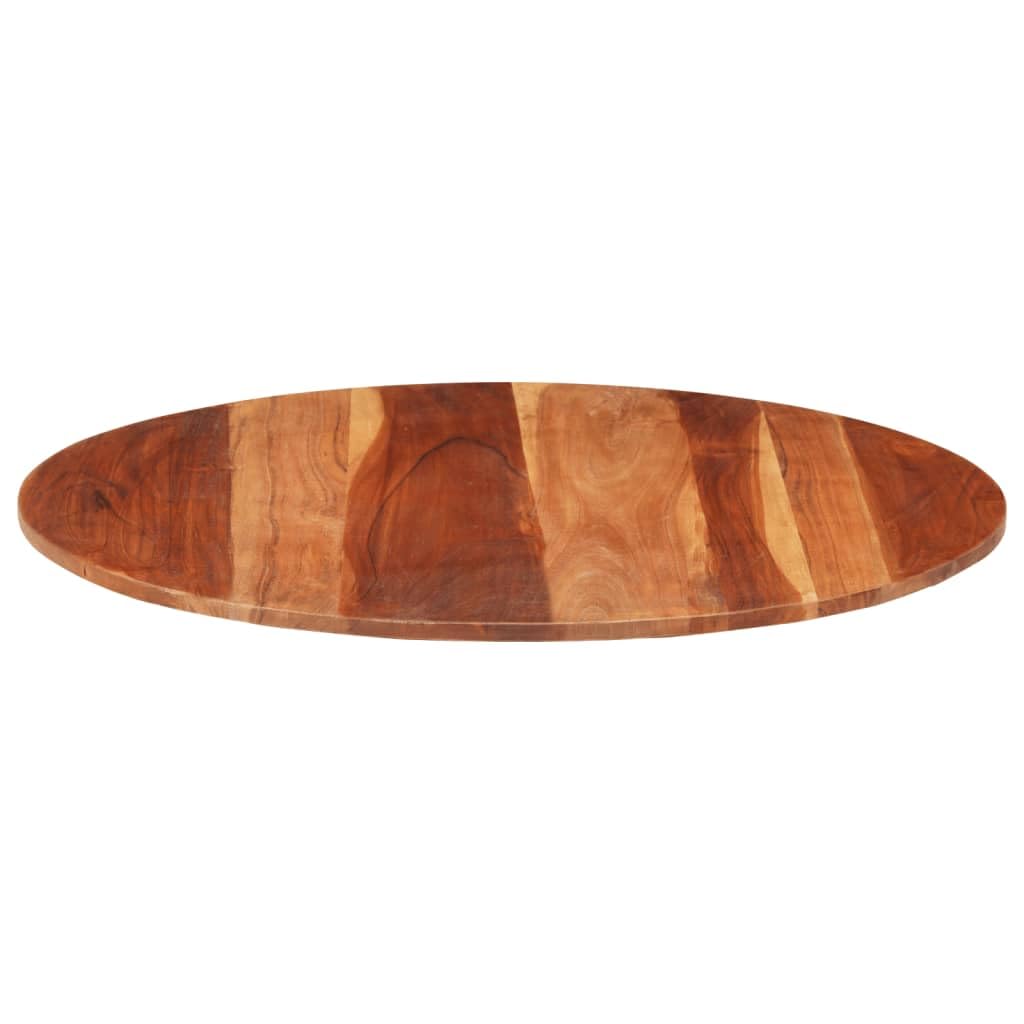 Tomostar Dessus de Table, Plateau de Table à Manger Remplacement Bois Massif d'acacia Rond 15-16 mm 80 cm