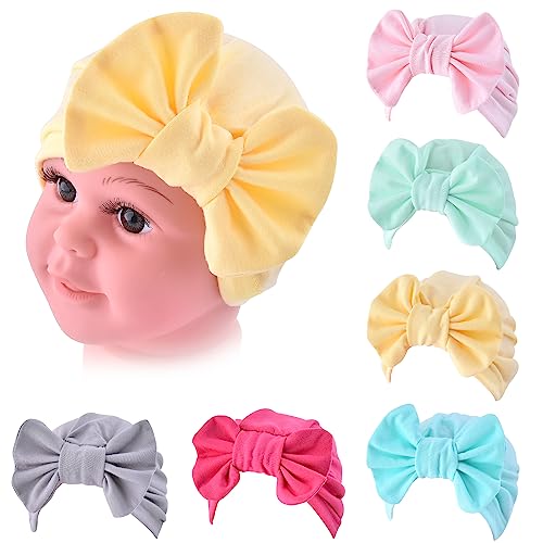 Baby Turban Hat for Girl Boy 0-3 Years Old Infant Bow Head Wrap Soft Knotting Cap for Toddler Kids Babies3