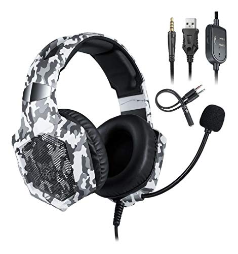 Fone Ouvido Gamer Headset Led Onikuma K8 Rgb Jogos Xbox Ps4 Branco