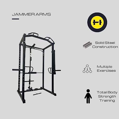 Hulkfit Pro Series 2.35” X 2.35” Height Adjustable Lever Jammer Arms Weightlifting Attachment Accessory For Pro Series Power Cage - Black #TOP2