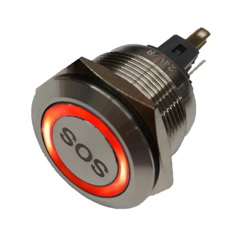 Interruptor eléctrico de 22 mm tipo SOS para salpicaderos y barcos