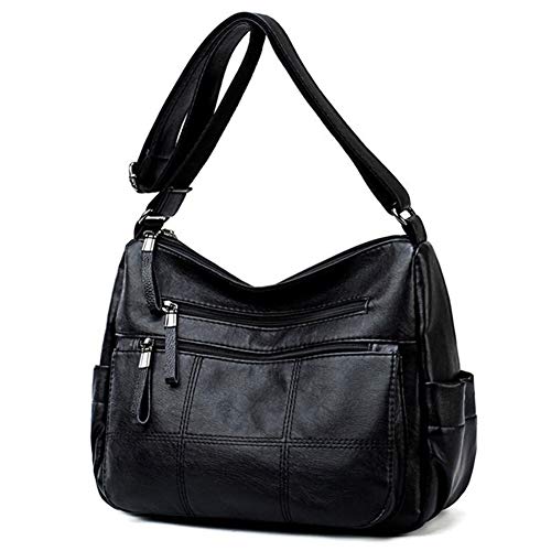Cuero De Lujo De Las Señoras De Bolsos De Mano Mujer Cruzado Bolsas For Mujeres De Hombro Bolsos del Mensajero Tema Sac Principal Femme Viajar (Color : Nero) Cover