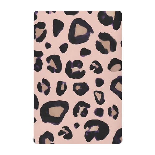 Image of Leopard Print Cheetah Pink Crib Sheets Stretchy Portable Sheets for Baby Toddler Breathable Soft Crib Mattress Sheet for Girls Boys