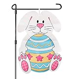 Easter Garden Flag Outdoor Decorations for Outside Double-Sided Printed, Cute Rabbit Egg Yard Flags