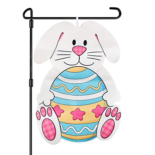 Easter Garden Flag Outdoor Decorations For Outside Double-Sided Printed, Cute Rabbit Egg Yard Flags House Yard Spring Seasonal Decoration 13.6 X 19.7 Inch #TOP19