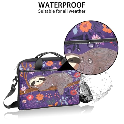 Bolso para laptop de 15 pulgadas Sloth Branch Flowers miniatura 3