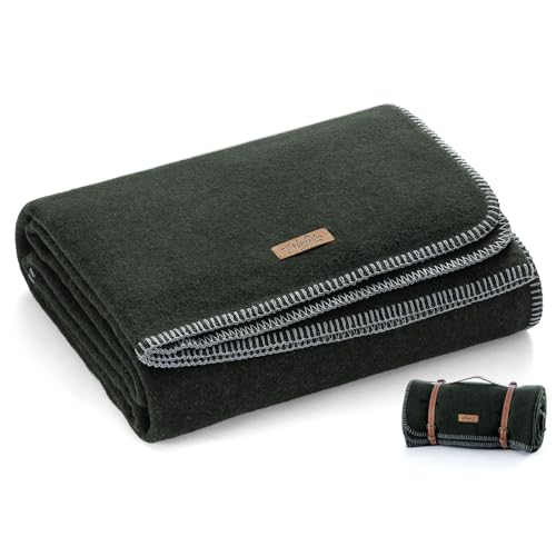 Molithe 100% Wool Blanket, 62' x 86', Warm, Thick,...