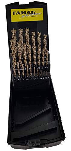 FAMAG Holzspiralbohrersatz 25-teilig D=1-13mm (steigend um 0,5mm) in Rose-Box
