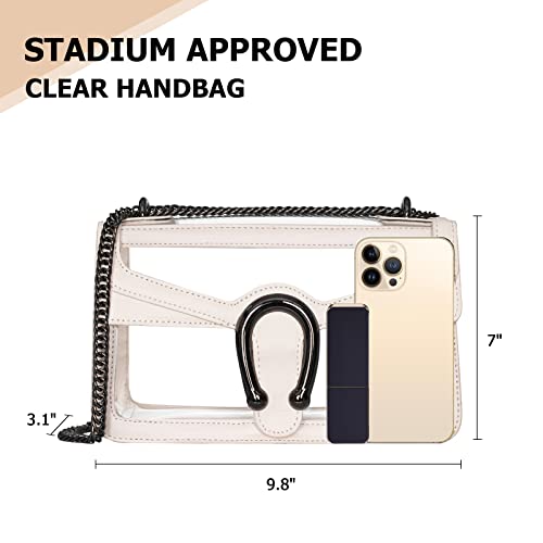 Image of Joryin Women's Stadium Approved Crossbody Bag for Women, Small Clear Bag Shoudler Purse with Chain Strap