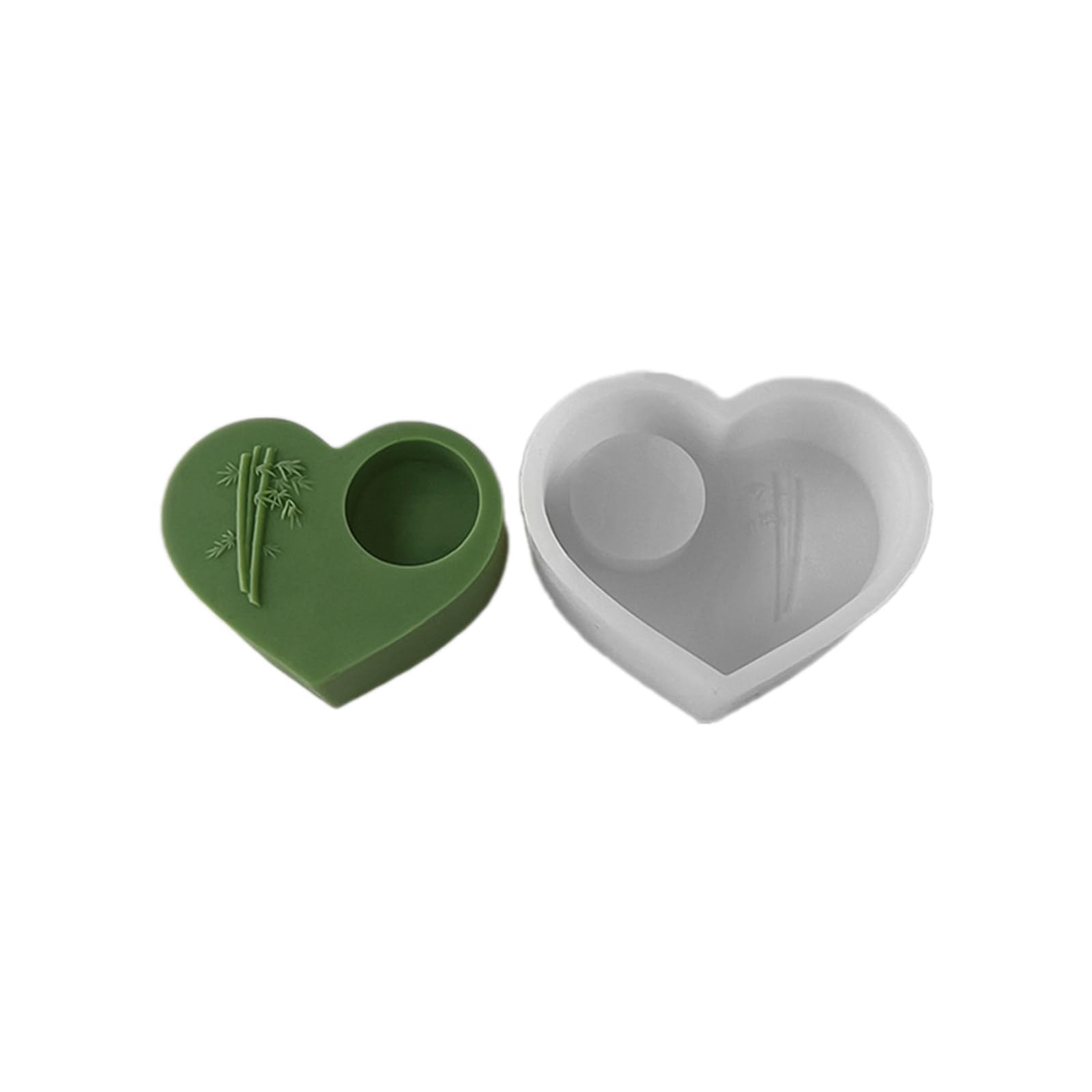 NEWFT Heart Candlestick Mold Silicone Candle Holder Mould Easy to Demold Plaster Cement Home Ornaments