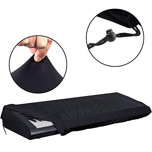 Klavier abdeckung Staubschutz Tastaturabdeckung Keyboard-Cover Abdeckung für Klaviertastatur für 88 Tasten-Tastatur Dehnbar Schwarz
