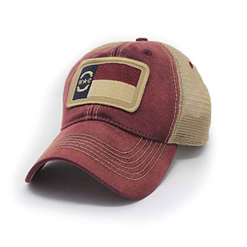 North Carolina Flag Patch Trucker Hat, Brick Red