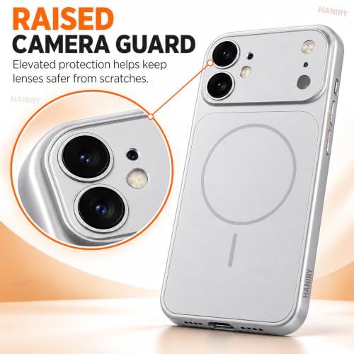 Image of for iPhone 11 Luxury Glass Matte Lens Protect Case Magnetic for Magsafe Compatible Wireless Charging Shockproof PC Cover for iPhone 11 Cover (Silver)
