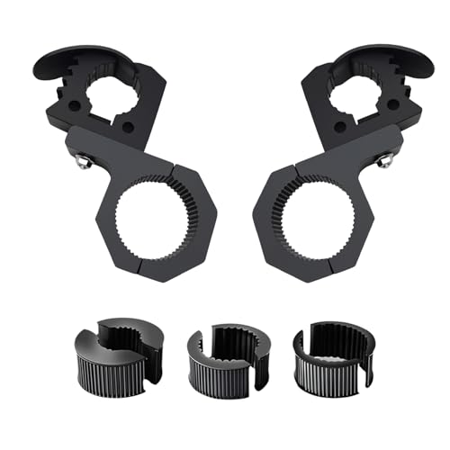 Aeloifft 2 abrazaderas de goma de liberación rápida de 1-1/7 pulgadas a 1-3/7 pulgadas, con soporte de montaje de abrazadera de jaula enrollable de metal para SUV, UTV, ATV, camión, vehículos