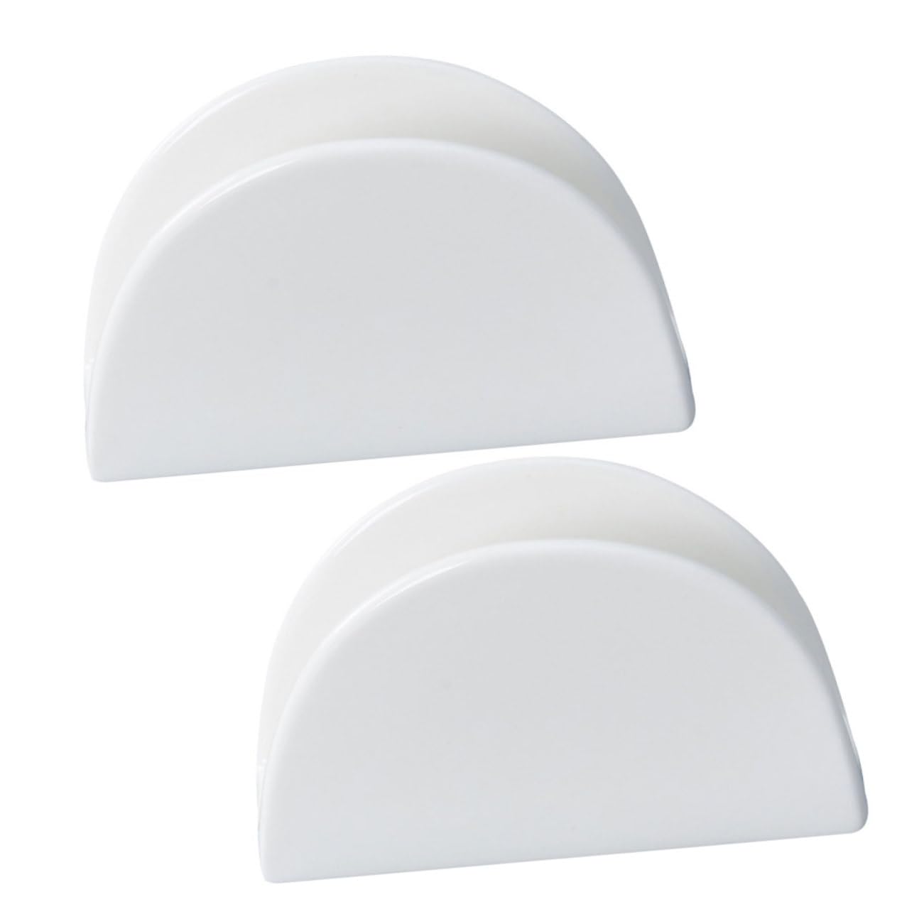 Porte-serviettes en céramique blanche lot de 2 format compact pour table et cuisine