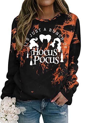 Image of VVNTY Hocus Pocus Sweater Halloween Sweatshirt Women Halloween Casual Jumper (Td2,M)