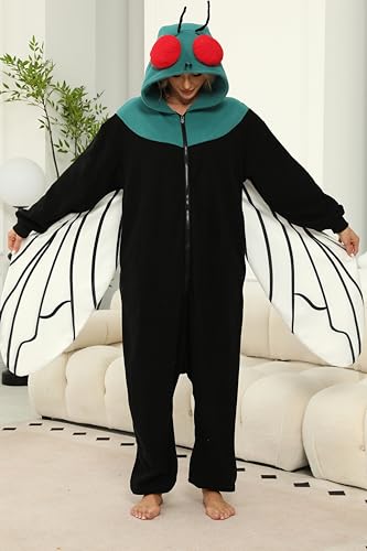 Adult Black Fly Onesie Costume for Halloween Anime Cosplay