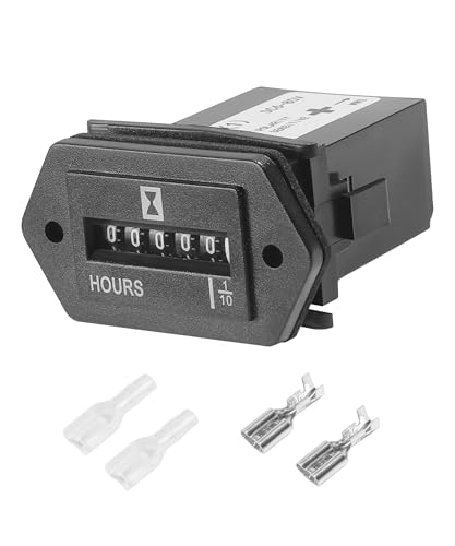SCUARI Hour Meter for Dirt Bike,Hour Meters for Small Engines,Car Accessories, DC 6-80V Snap in Mechanical Hour Meter for DC Powered Equipment,Suitable for Diesel Engines,Boats,Trucks,Tractors