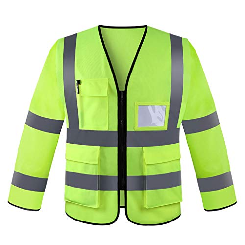 Preisvergleich Produktbild Little Beauty Nacht Verkehrssicherheit Reflektierende Weste BAU Weste Sicherheit Fluoreszierende Weste Hygiene Arbeiter Arbeitskleidung Lange Ärmel (Color : Fluorescent Color)