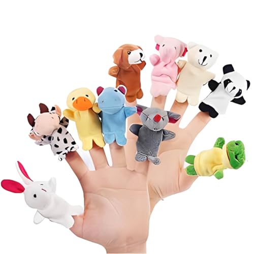 KEPYATI 10Pz Marionette Da Dita, Burattini Di Peluche Per Bambino, Egali Da Dito Per Compleanno, Natale, Pasqua E Feste