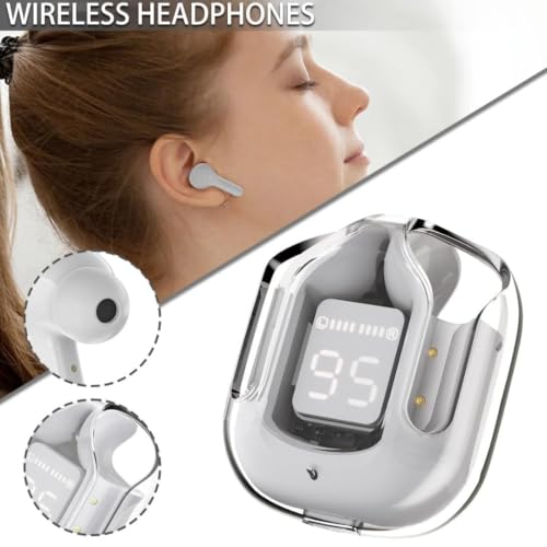 Image of Wireless Ear Bear Buds Wireless with 60H Playtime, Noise Isolation & Clear Calls, Bluetooth Earbuds with Voice Assistant, Bluetooth V 5.3 & with Type C Fast Charging 60H Playtime (White)