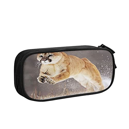 Preisvergleich Produktbild Federmäppchen Berglöwe Bleistift Schreibwarentasche Große Kapazität mit Reißverschluss für Mädchen Jungen Erwachsene