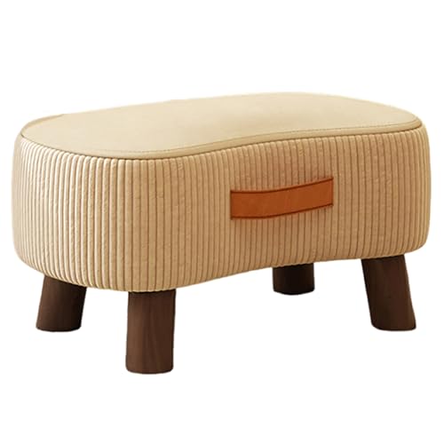 Reposapiés Pequeño De Madera Maciza para Sala De Estar Sofá Reposapiés Puf Taburete para Cambiar Zapatos Reposapiés Otomano 40 X 28 X 23 Cm C,40D x 28W x 23H cm