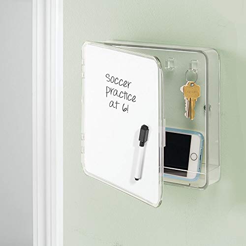 mDesign - Sleutelkastje - met whiteboard en sleutelhaken/praktisch en stevig plastic/compact - doorzichtig/wit - Image 4