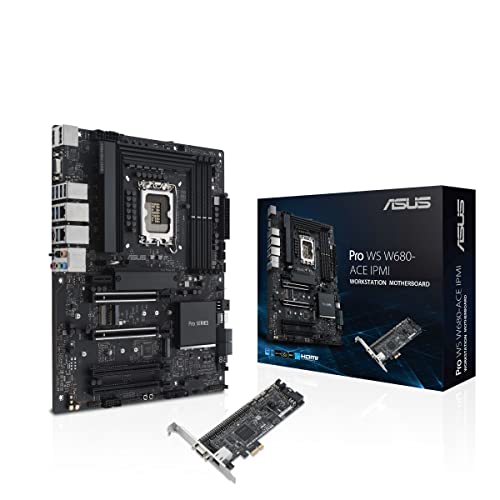 ASUS Pro WS W680-ACE IPMI Scheda madre Intel W680 LGA 1700 ATX, PCIe 5.0, DDR5, 2 Intel 2,5 Gb Ethernet, 3 slot PCIe 4.0 M.2, 2 USB 3.2 Gen 2, SlimSAS, SATA 6 Gbps, HDMI, DisplayPort e VGA