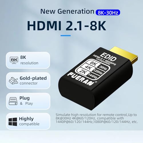 Dummy Plug HDMI 2.1 4K 120Hz Emulador Display Virtual miniatura 2