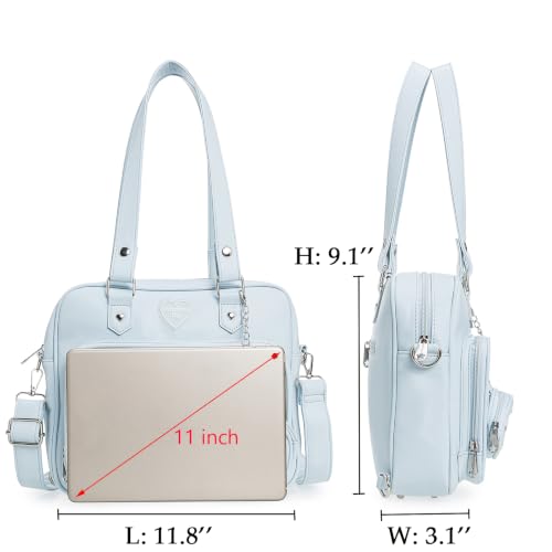 Image of Square Kawaii Ita Bag Crossbody Shoulder Backpack With Insert Pin Display | Large Space For Dolls & Badges, For Anime Kpop Lovers Daily Outings