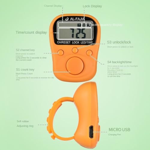 Image of 70 Lakh Naam Japa Counter |Comes with 70 Lakh Naam Japa Feature, Led Light, Date & Time Feature in It for Chanting & Meditation (Yellow)