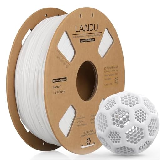LANDU TPU 3D Printer Filament 1.75mm, High Speed 95A TPU Filament, 1KG Flexible 3D Filament for Fast Printing, Dimensional Accuracy +/- 0.02mm, Suitable for Most FFF 3D Printers (White)