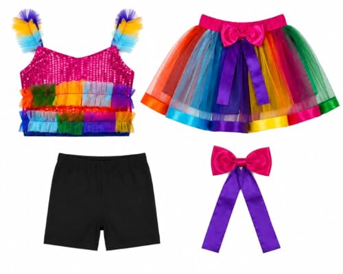 Image of BookMyCostume Girls Fancy Dress & Costume Collection - Mermaid Outfits Set & Rainbow Sequin Dresses - Princess, Kids Birthday, School Annual Day & Role-Play Costumes for Girls