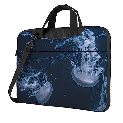 Sacoche pour ordinateur portable avec motif méduse océan - Porte-documents idéal pour bureau