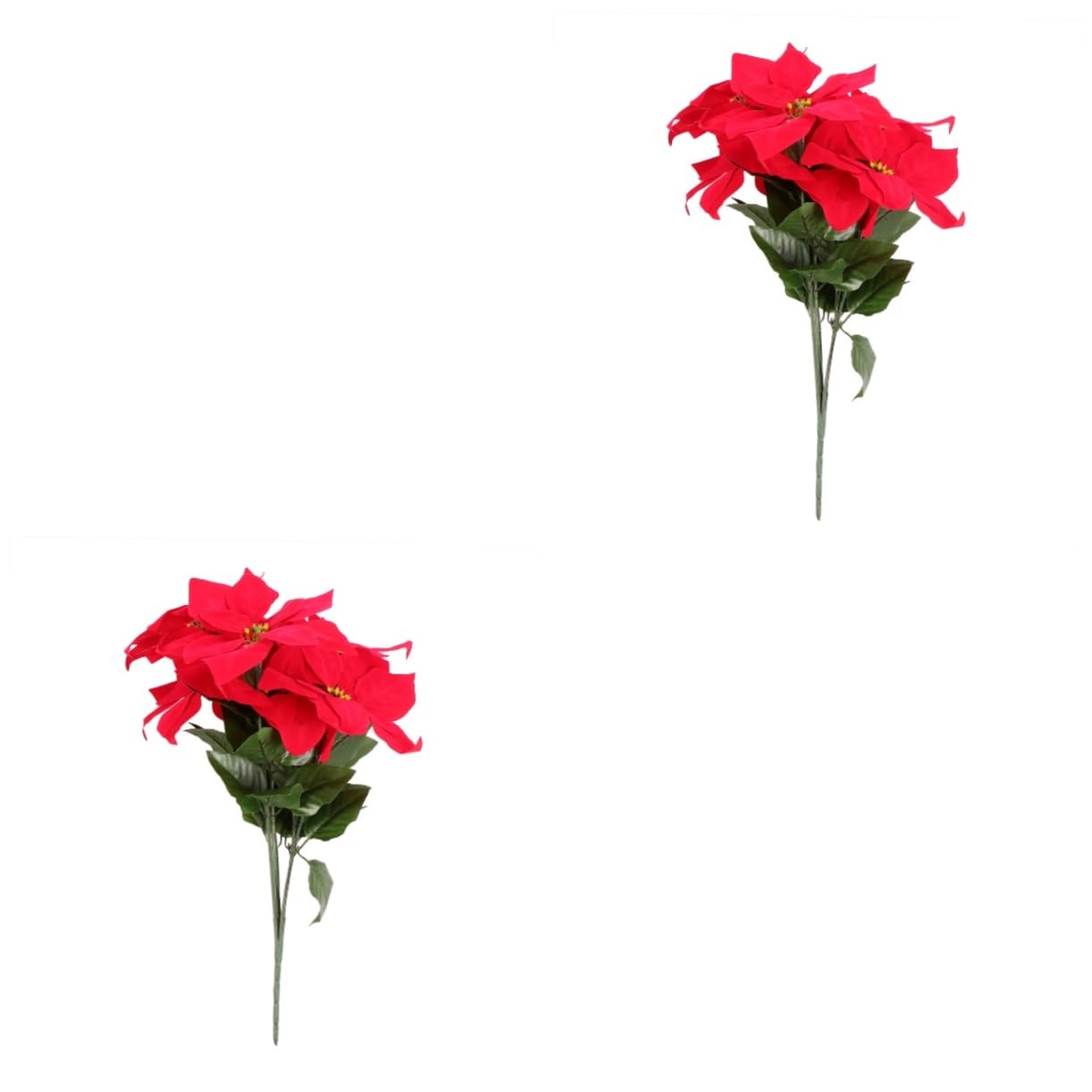 Cabilock 2 Piezas 1 Flor De Navidad Decoraciones Al Aire De La Natividad Decoraciones Navideñas para Exteriores Ramos De Novia Tallos De Poinsettia Falsos Rojo Franela Accesorios Boda