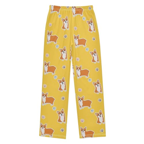 Boys' Pants Orange Corgi Dog Animals Long Bottoms Jogger Pants Elastic Waist Trousers with Pockets S-XL