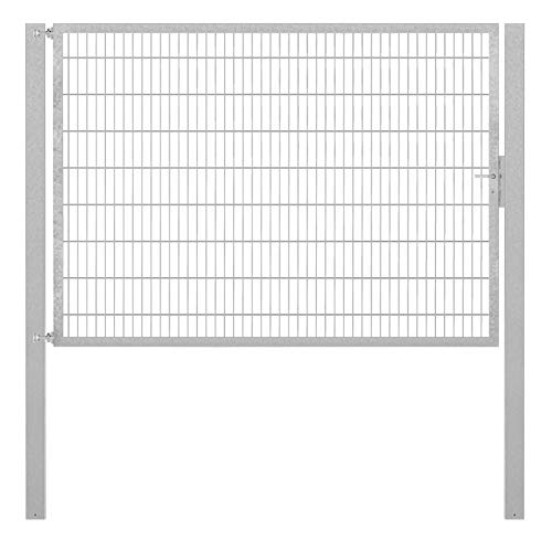Alberts 635480 Einzeltor Flexo Plus mit Zubehör | verschiedene Breiten und Höhen | Pfostenstärke 100 x 100 mm | feuerverzinkt | Breite 250 cm | Höhe 180 cm