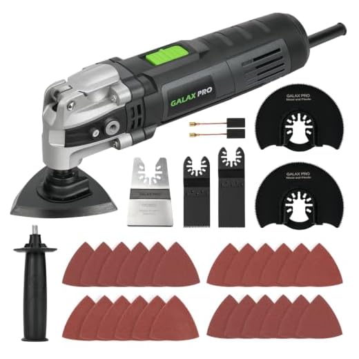 GALAX PRO 3.5A 6 Variable Speed Oscillating Multi Tool Kit with Quick Clamp System Change and 30pcs Accessories, Oscillating Angle:4° for Cutting, Sanding, Grinding