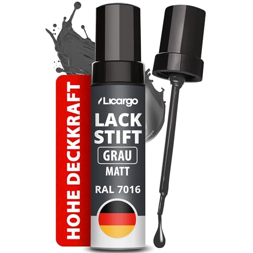 LICARGO Lackstift Anthrazit Grau Matt RAL 7016 – Präziser Pinsel für kleine Kratzer...