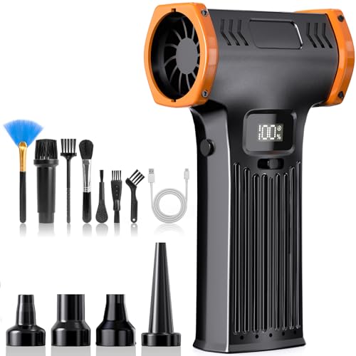 CAPNEW Plumero de aire eléctrico de 15000 rpm: potente soplador de velocidad variable continua para limpieza de computadoras, carga rápida, ventilador turbo portátil de 8000 mAh para el hogar, al aire