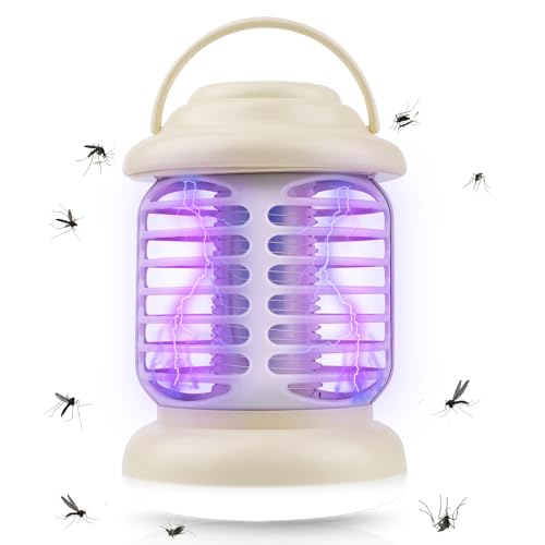Mosquito Killer Lamp, Portable Mosquito Zapper UV Light, Rechargeable Quiet Insect Killer, 360°Attract Zap Flying Insect, for Indoor Outdoor Home Kitchen Garden Backyard Terrace Camping