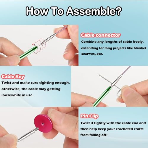 Image of Yarniss Tunisian Crochet Hooks Set, Long Aluminum Crochet Hooks 3mm-10mm