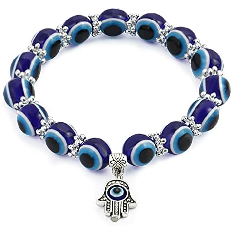 Pulsera elástica con dije de mal de ojo Hamsa Nazar Cover