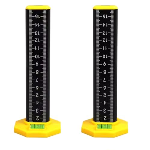 Grimmstr Woodworking Leveling Ruler Light Steel Keel Leveling Tool Dual-Purpose Black 2pcs