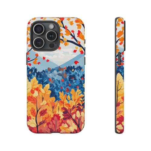 Feuillage d'automne sur votre coque iPhone 15 Pro Max mate pour un style élégant au quotidien